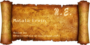 Matala Ervin névjegykártya